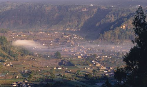 High angle view of townscape against sky