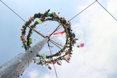 Low angle view of cherry blossoms against sky