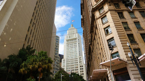 Low angle view of buildings against sky