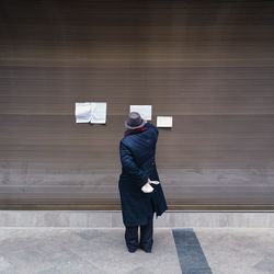 Man walking on footpath