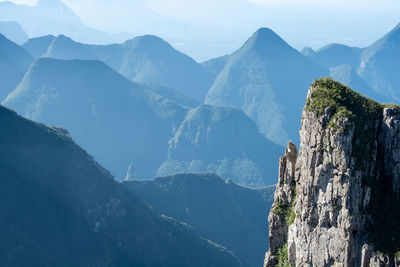 Panoramic view of mountain range against sky