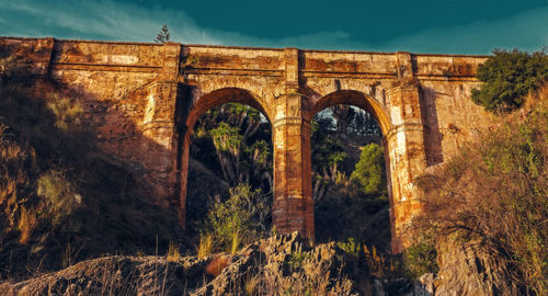 Aquaduct arroyo de don ventura, montes de malaga, malaga region, spain