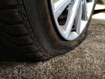 High angle view of car on road