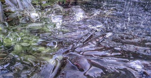 Close-up of frozen river