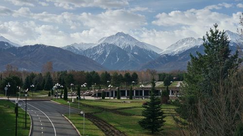 Scenic view of mountains against sky