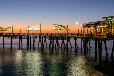 Scenic view of sea against clear sky at sunset
