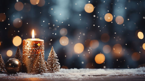 Close-up of illuminated candle