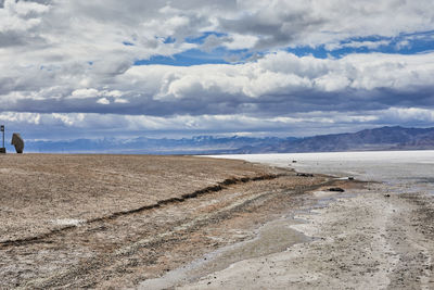 Scenic view of beach against sky