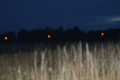 Scenic view of field against sky at night