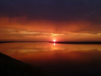 Scenic view of sunset over river