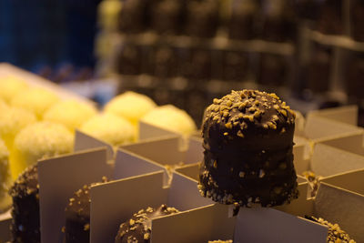 Close-up of cupcakes on table