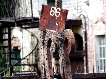 Close-up of old rusty metal