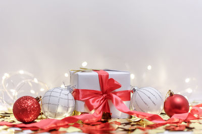 Close-up of christmas decoration in box