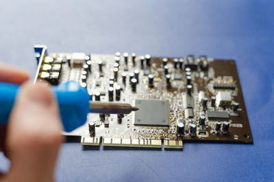 Cropped image of mother board