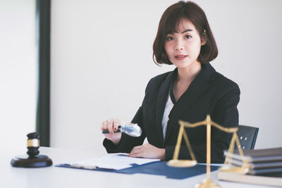 Portrait of lawyer working at office