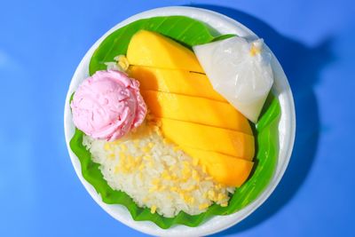 Close-up of dessert served on plate