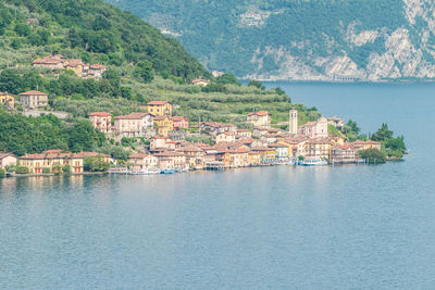 Aerial view of carzano in monte isola