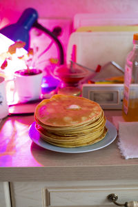 Close-up of food on table