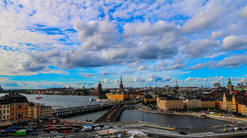 High angle view of cityscape