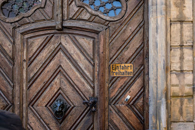 Full frame shot of closed door of building