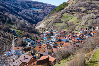 High angle view of townscape