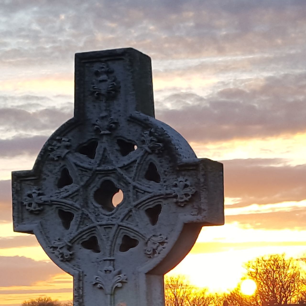 Cemetery and sundown