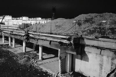 High angle view of built structure