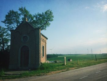 Built structure on field