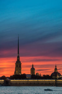 View of building against sky during sunset