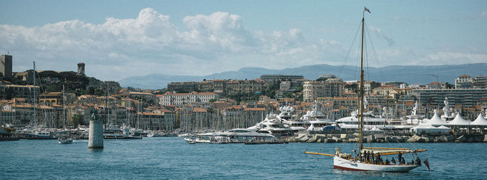 Boats in harbor