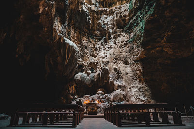 Rock formations at night