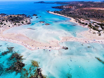 High angle view of beach