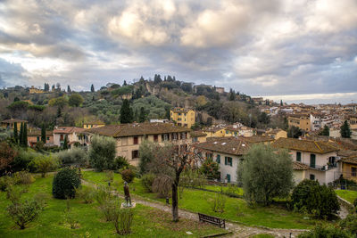 View of townscape against sky