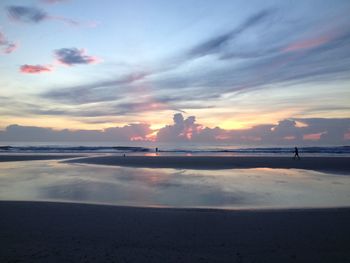 Scenic view of sea at sunset