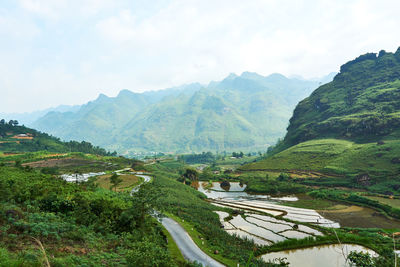 Scenic view of mountains against sky