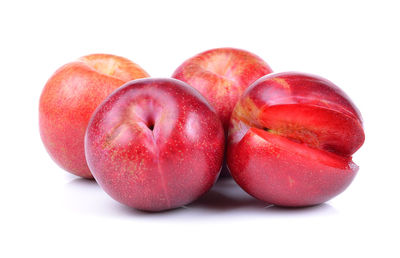 Close-up of apple against white background