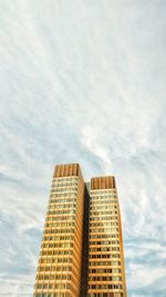 Low angle view of modern building against sky