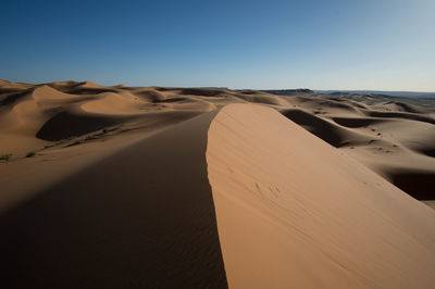 Sand dunes in a desert