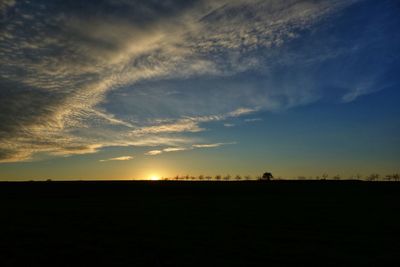 Silhouette of landscape at sunset