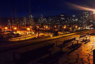 Illuminated city at night