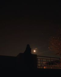 Low angle view of silhouette man against sky at night