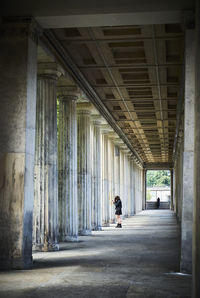 Person in corridor of building