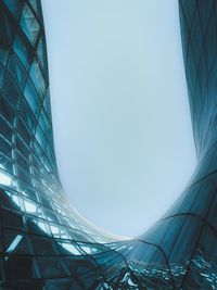 Low angle view of modern building against clear sky