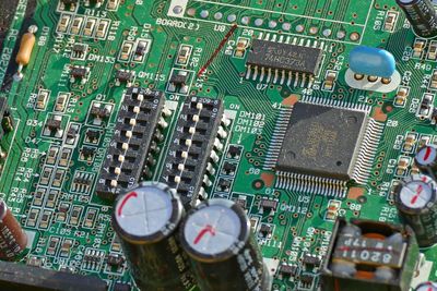 Close-up of computer mother board