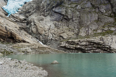 Scenic view of sea and mountains