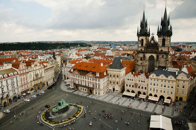 High angle view of cityscape