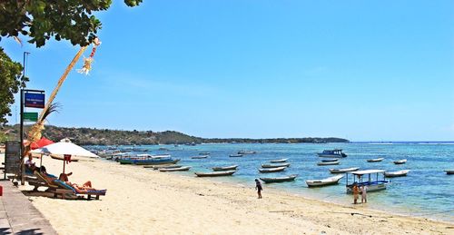 View of boats in sea