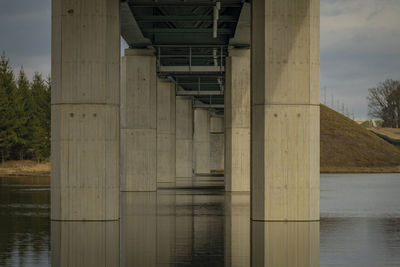 Bridge over river against sky