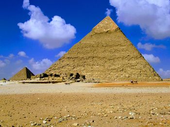 View of castle on desert against sky