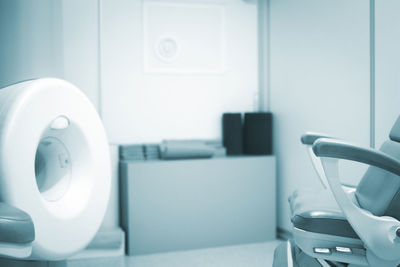 Close-up of mri scanner in examination room